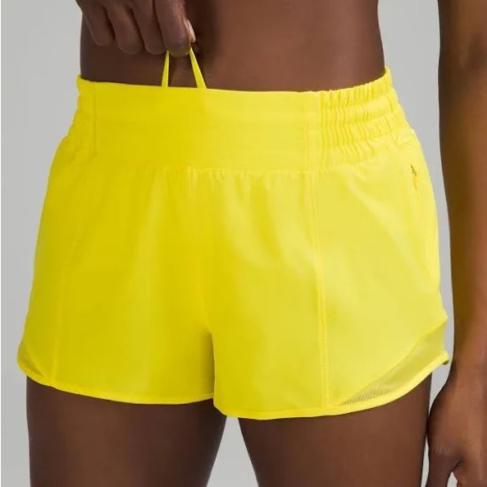 lululemon yellow hotty hot shorts